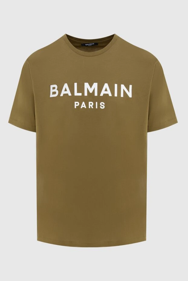 Balmain man brown cotton t-shirt for men купить с ценами и фото 173178 - photo 1