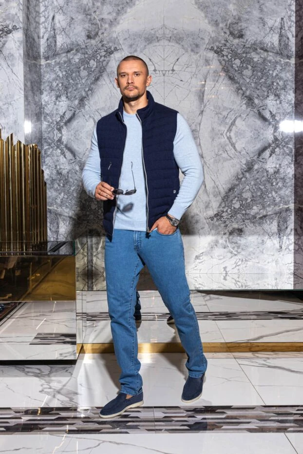 Scissor Scriptor мужские джинсы светло голубого цвета с классическим кроем
173191 - фото 2