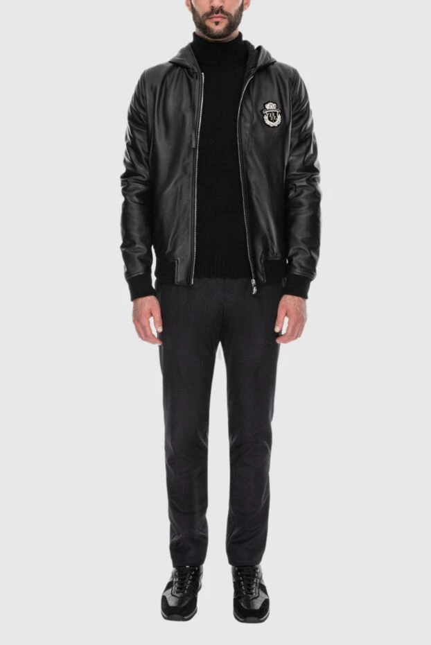 Billionaire man black leather jacket for men купить с ценами и фото 173225 - photo 2