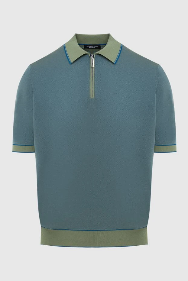 Stefano Ricci поло из шелка и хлопка зеленое мужское 173232 - фото 1