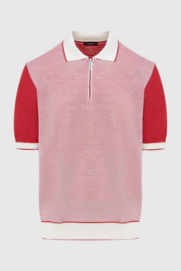 Поло из шелка с мелким жаккардовым рисунком и белой отделкой
- фото 1