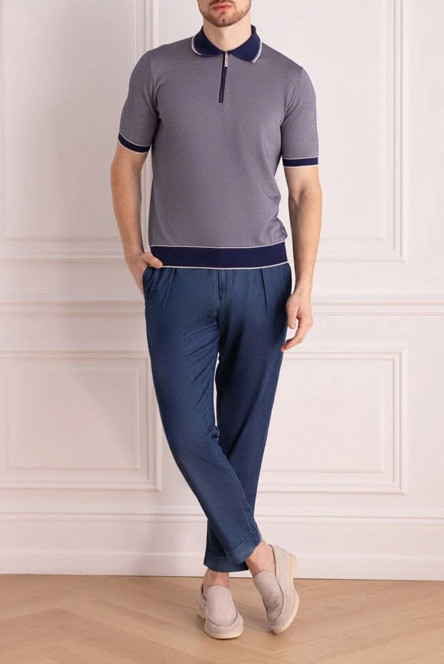 Stefano Ricci поло с контрастным воротником и молнией на планке
 173241 - фото 2