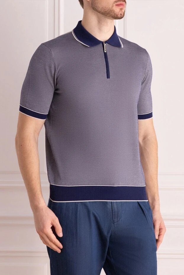 Stefano Ricci поло с контрастным воротником и молнией на планке
 173241 - фото 3