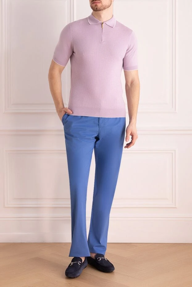 Stefano Ricci поло из шелка розовое мужское 173242 - фото 2