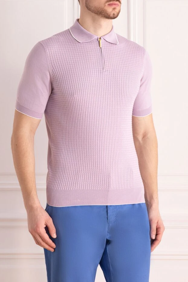 Stefano Ricci поло из шелка розовое мужское 173242 - фото 3