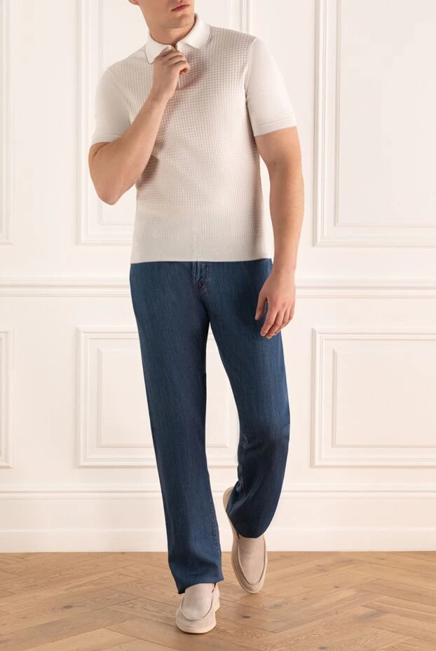 Stefano Ricci поло из хлопка белое мужское 173243 - фото 2