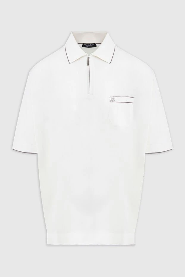 Ерлерге арналған ақ жібек поло жейдесі - фото 1