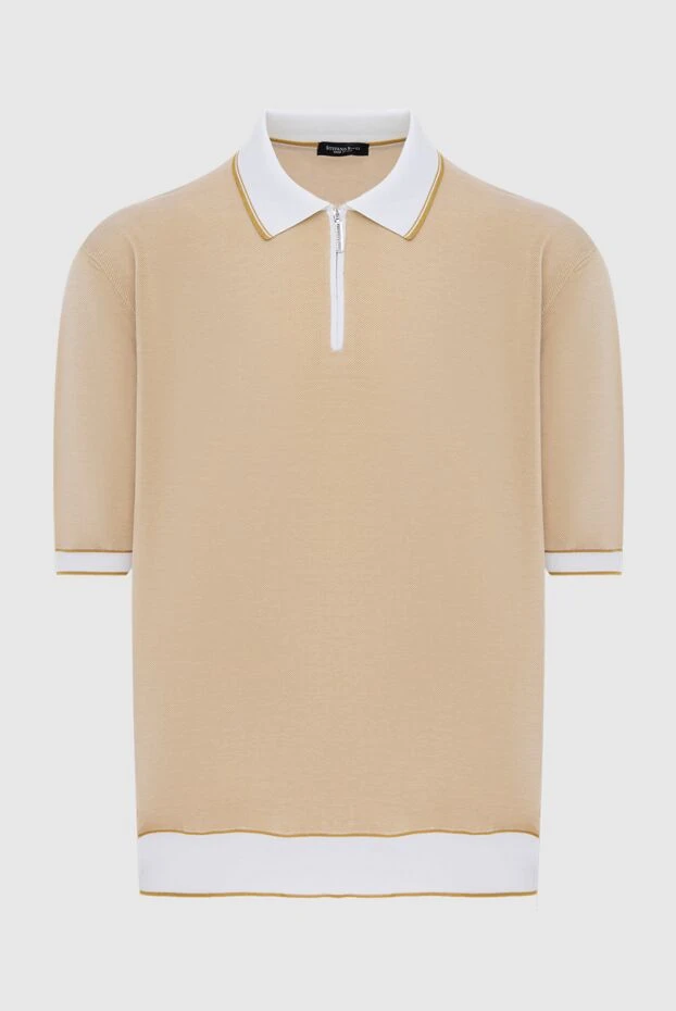 Ерлерге арналған бежевый мақта және жібек поло - фото 1