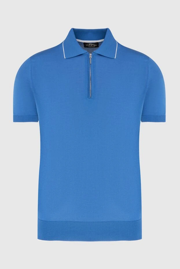 Cesare di Napoli man silk polo blue for men купить с ценами и фото 173277 - photo 1