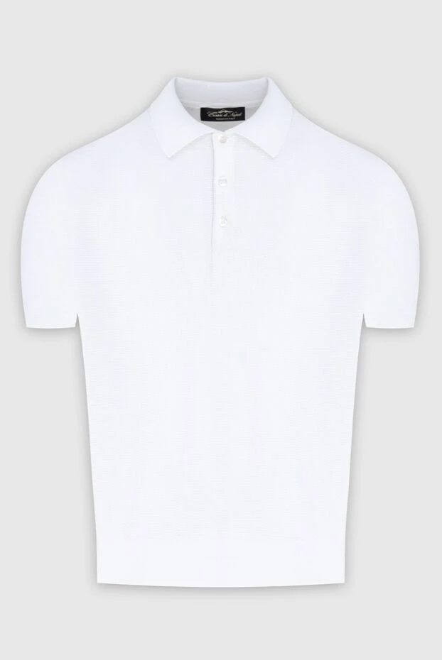 Cesare di Napoli man cotton and silk polo white for men купить с ценами и фото 173283 - photo 1