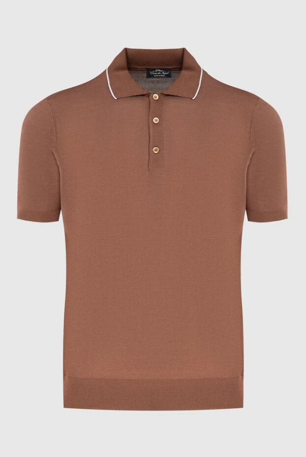 Cesare di Napoli man cotton and silk polo brown for men купить с ценами и фото 173284 - photo 1