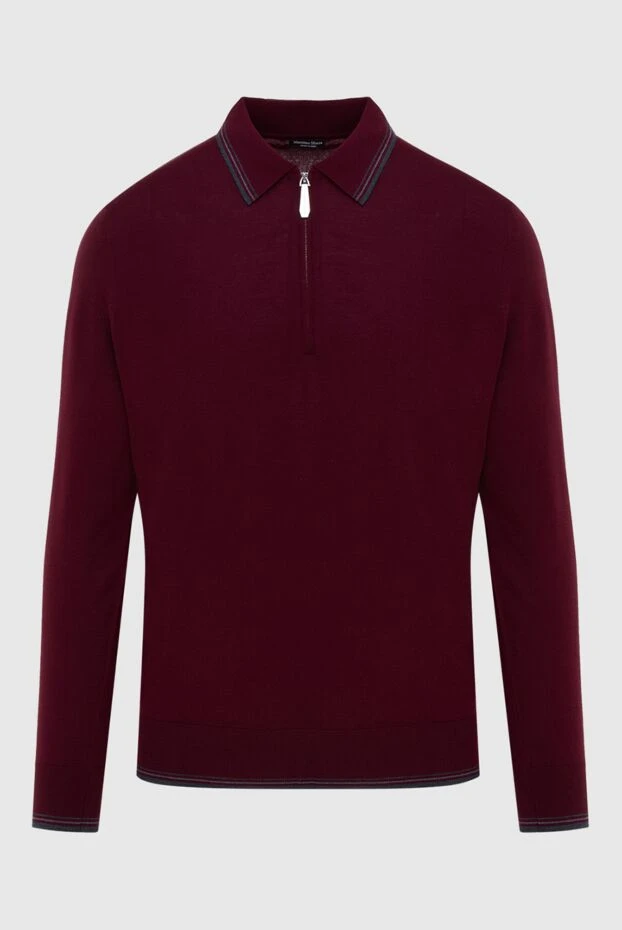 Massimo Sforza man wool and silk long sleeve polo burgundy for men купить с ценами и фото 173303 - photo 1