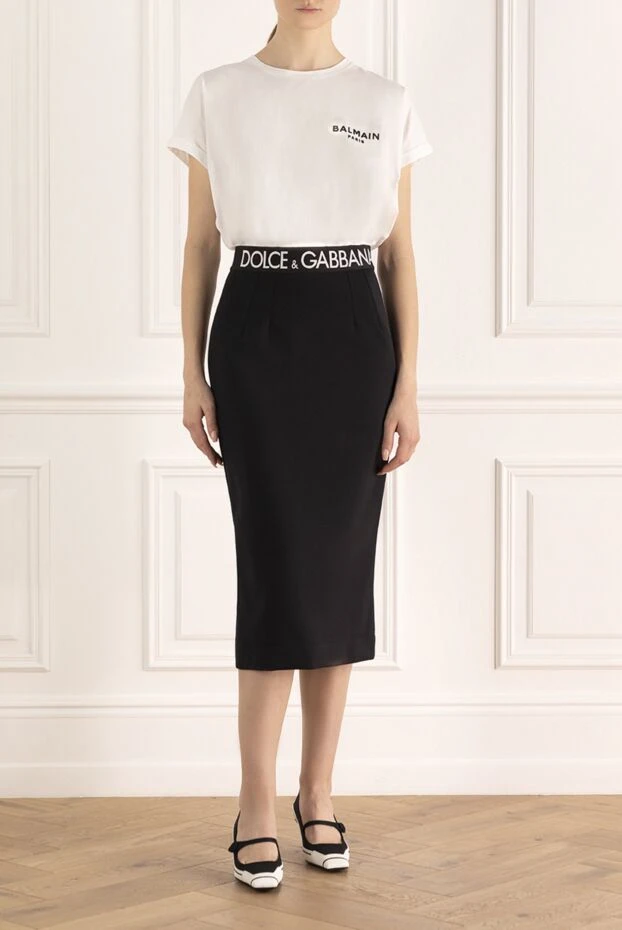 Dolce & Gabbana woman skirt-midi black for women купить с ценами и фото 173313 - photo 2