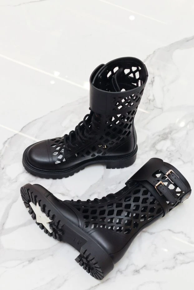 Dior ботинки кожаные d-trap черные женские 173319 - фото 2