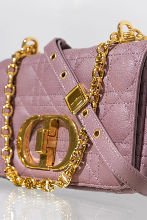 Dior сумка женская фиолетовая из фактурной кожи 173326 - фото 3