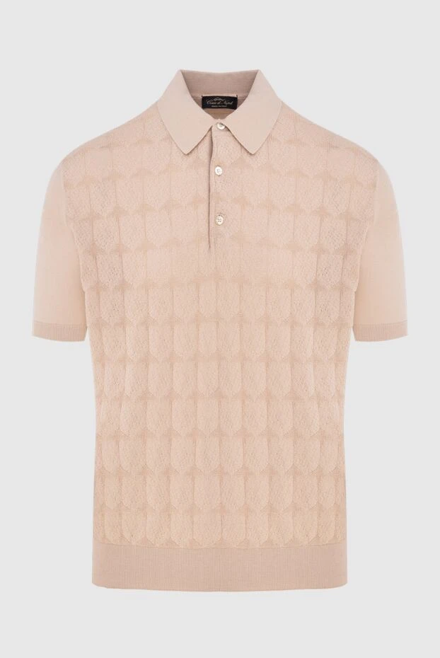 Cesare di Napoli man cotton and silk polo beige for men купить с ценами и фото 173370 - photo 1