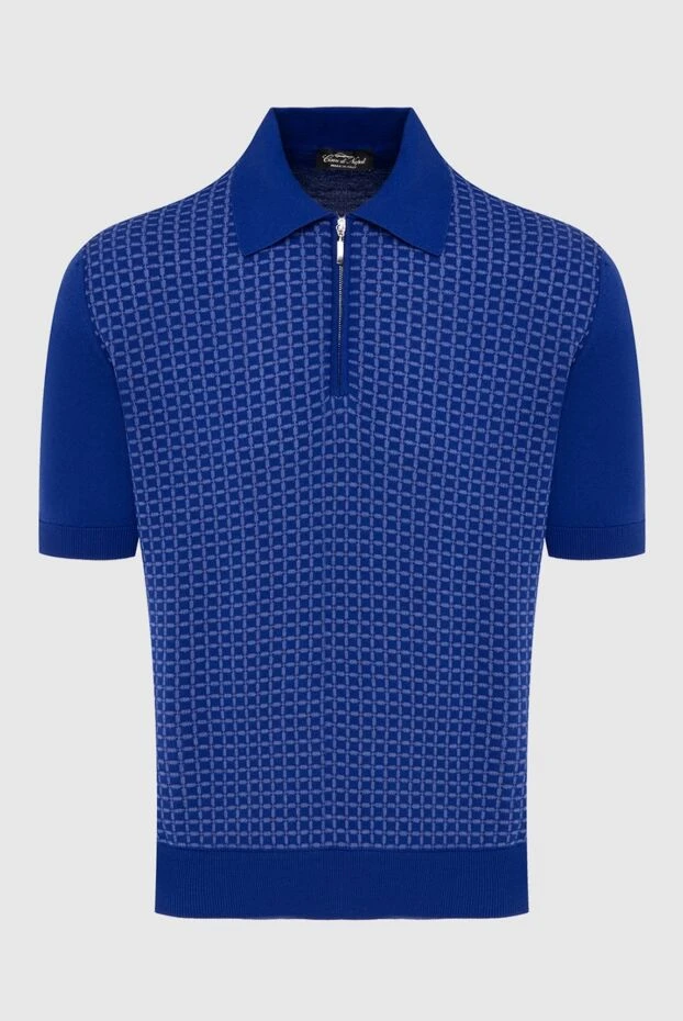 Cesare di Napoli man cotton polo blue for men купить с ценами и фото 173373 - photo 1