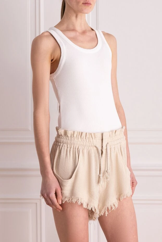 Citizens of Humanity майка белая облегающая фактурная с широкими лямками
 173411 - фото 3