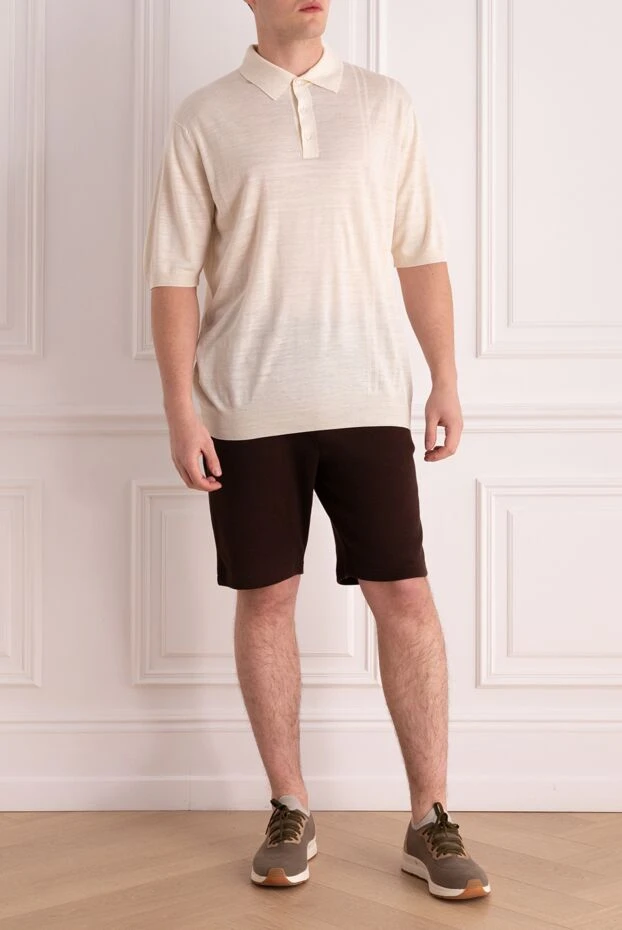 Cesare di Napoli man cotton shorts for men, brown купить с ценами и фото 173433 - photo 2