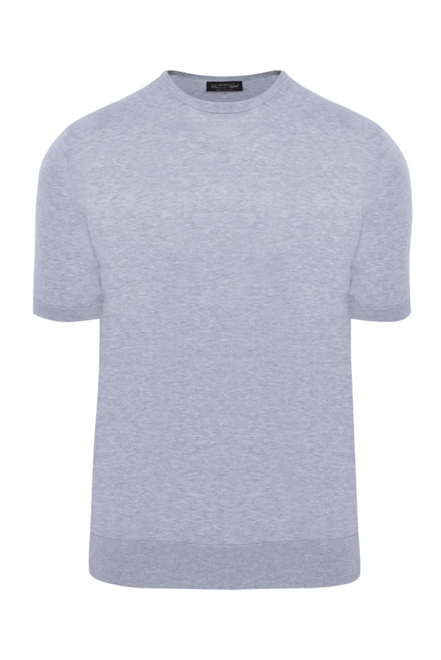 Cesare di Napoli man cotton short sleeve jumper gray for men купить с ценами и фото 173438 - photo 1