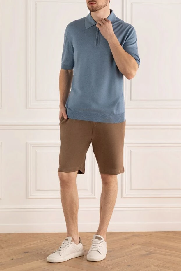 Cesare di Napoli man cotton shorts for men, brown купить с ценами и фото 173449 - photo 2