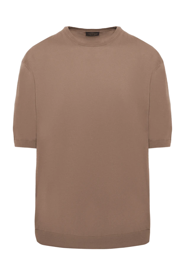 Cesare di Napoli man cotton short sleeve jumper brown for men купить с ценами и фото 173450 - photo 1