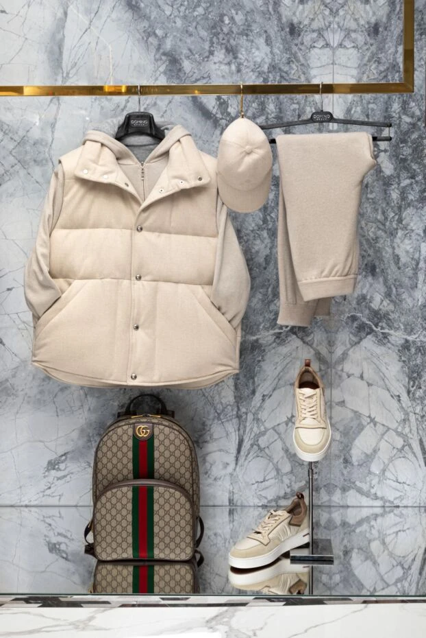 Loro Piana beige nubuck sneakers with contrasting insert and light sole
 173466 - photo 3