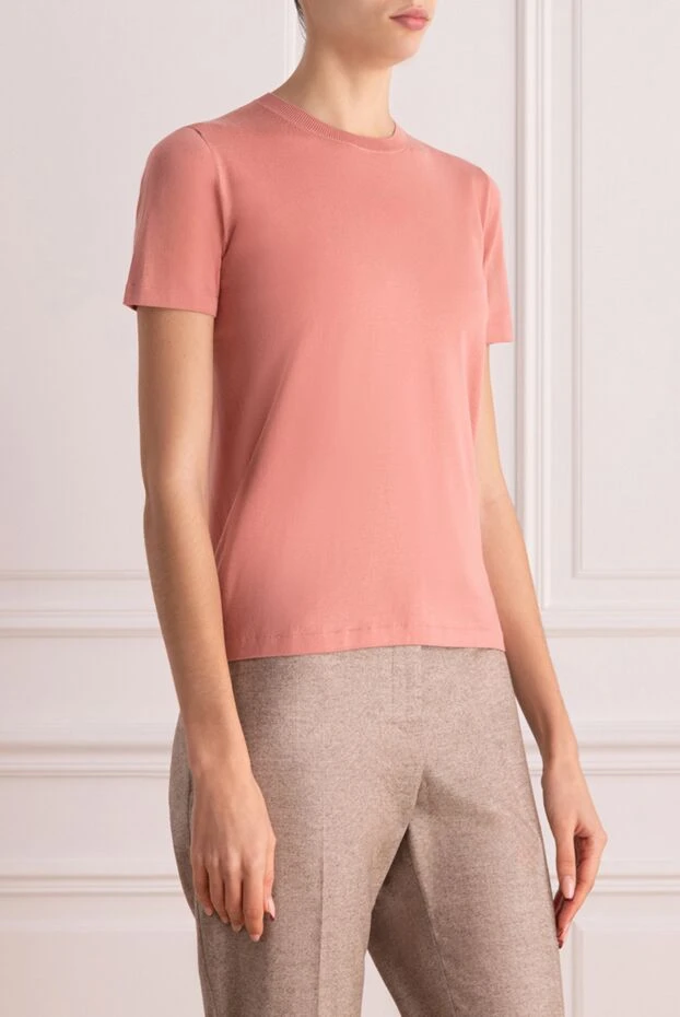 Loro Piana футболка джерси из хлопка розовая базовая женская 173472 - фото 3