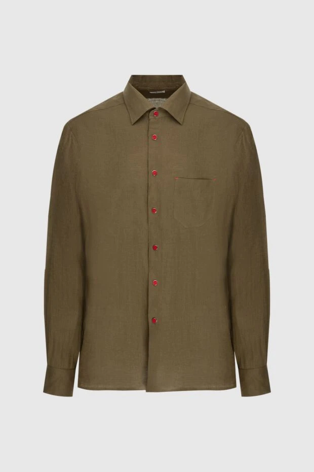 Kiton man men's brown linen shirt 173480 - photo 1