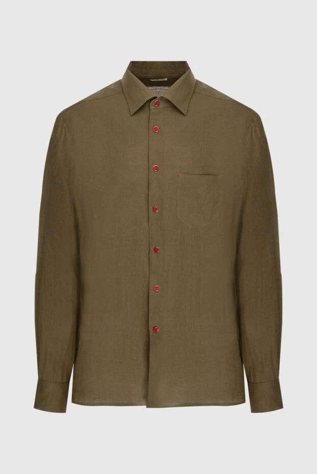 Kiton man men's brown linen shirt 173480 - photo 1