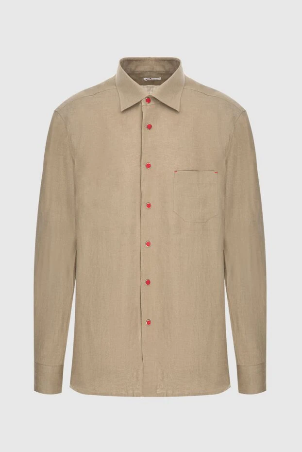 Kiton man men's beige linen shirt 173481 - photo 1