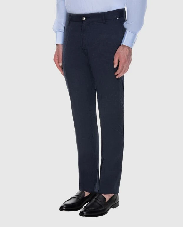 Stefano Ricci джинсы мужские синие с серебряным логотипом 173501 - фото 3