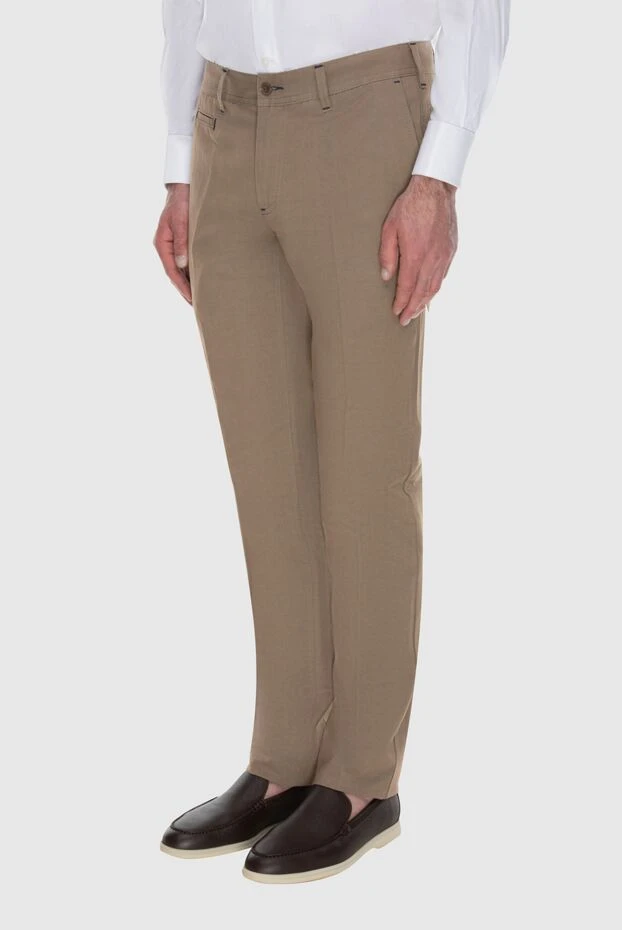 Stefano Ricci джинсы мужские коричневые с темно-синим лого 173502 - фото 3