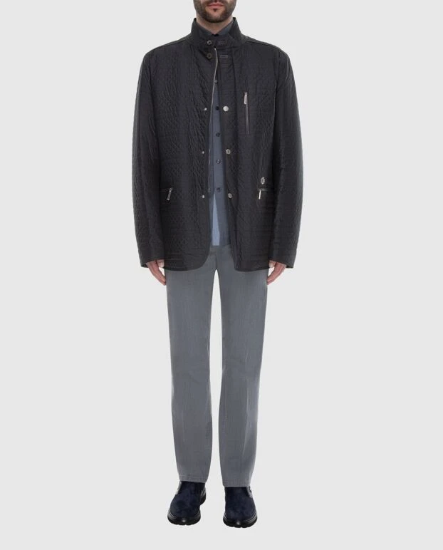 Stefano Ricci куртка тёмно-серая мужская шёлковая стёганая 173512 - фото 2