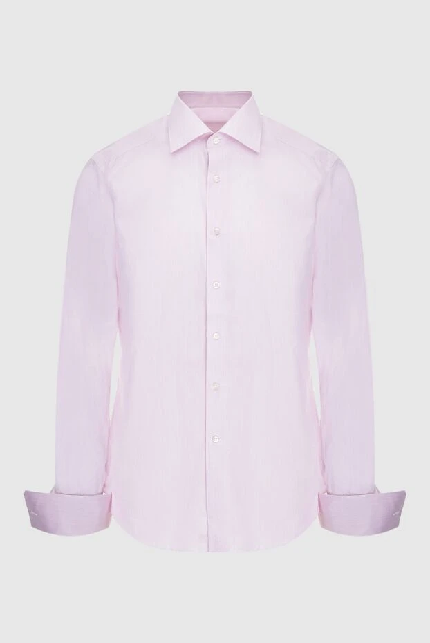 Француз манжеттері бар қызғылт мақта ерлерге арналған көйлегі - фото 1