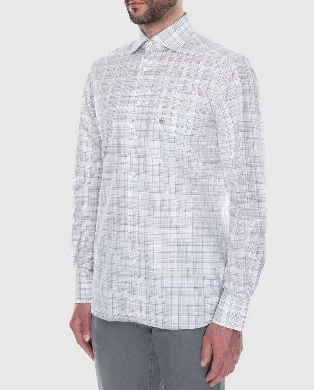 Stefano Ricci ерлерге арналған ақ түсті мақтадан жасалған көйлек 173532 - фото 3