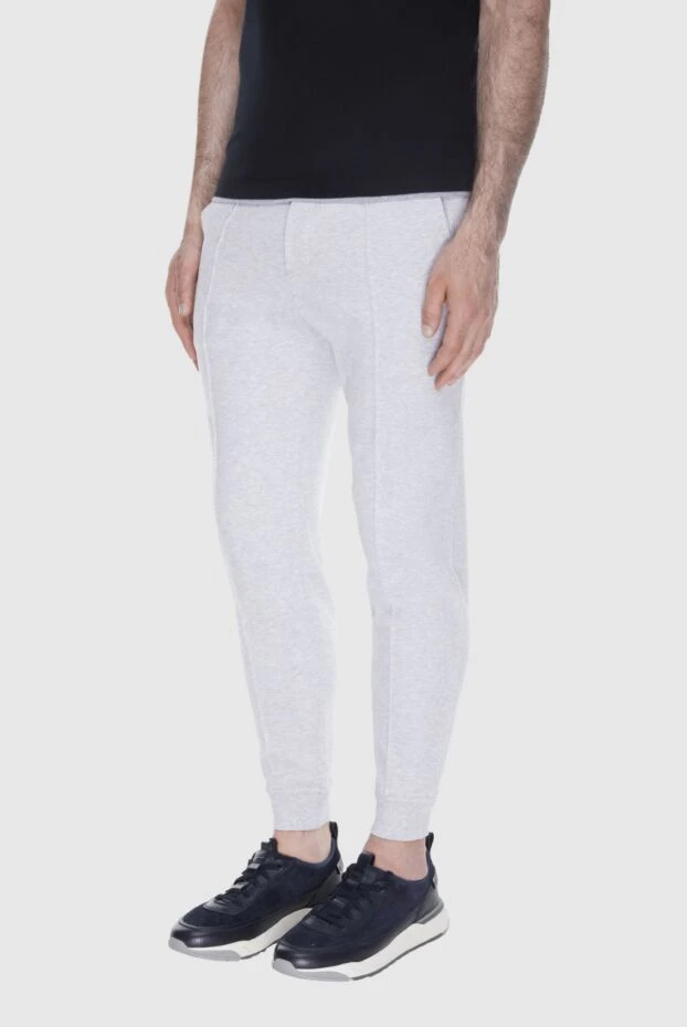 Brunello Cucinelli ерлерге арналған сұр түсті техно мақтадан жасалған француз терри спорттық шалбары 173547 - фото 3