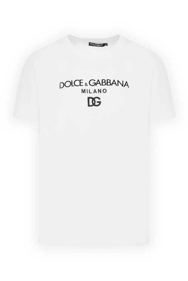 Dolce & Gabbana Ерлердікі ерлерге арналған ақ мақтадан жасалған футболка купить с ценами и фото 173567 - фото 1