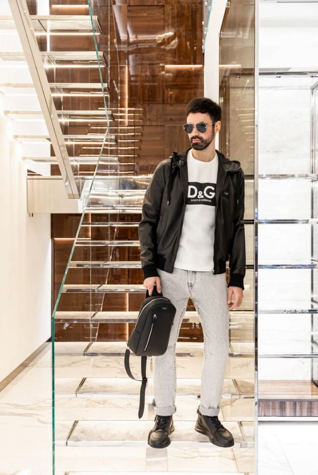 Dolce & Gabbana қара түсті кірістіру және бренді бар мақтадан жасалған футболка 173570 - фото 2