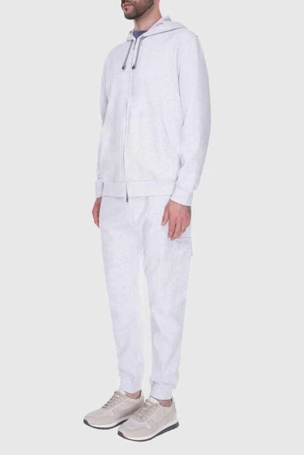 Brunello Cucinelli светло-серый спортивный костюм с капюшоном и карманами
 173583 - фото 3