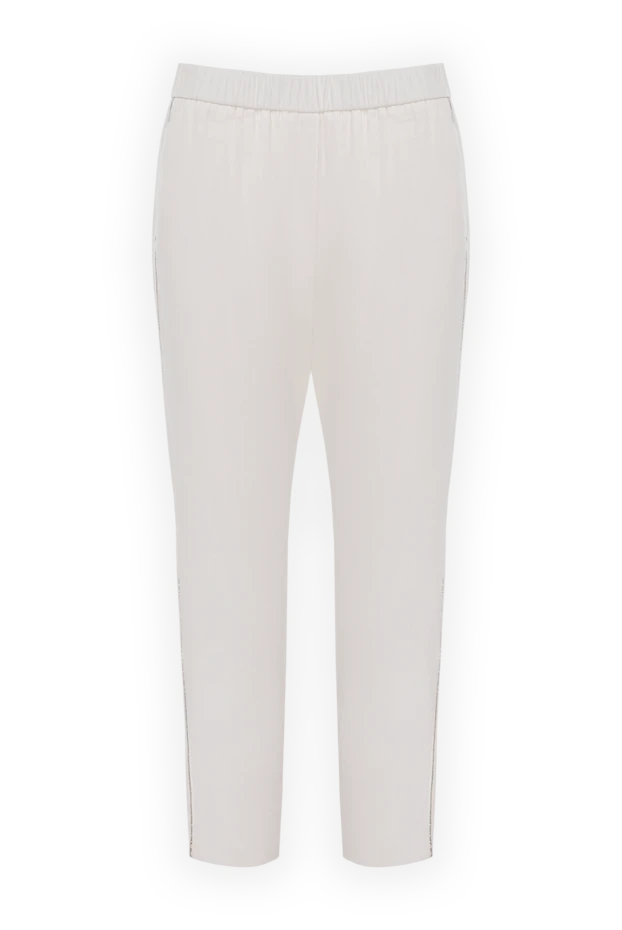 Peserico woman beige acetate and cupra trousers for women купить с ценами и фото 173591 - photo 1