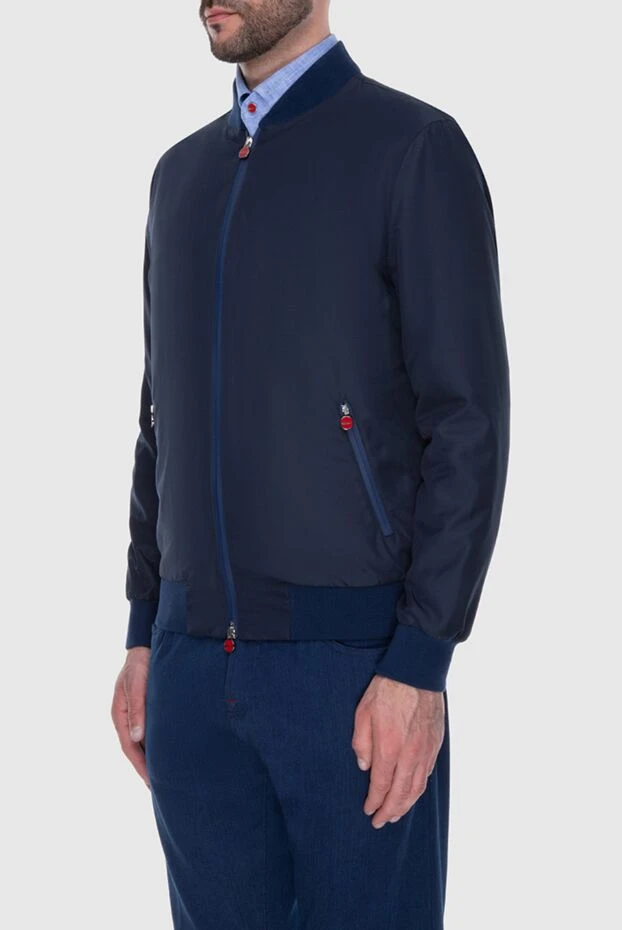 Kiton ерлерге арналған қос жүгірткісі бар көк бомбер-күртеше 173598 - фото 3