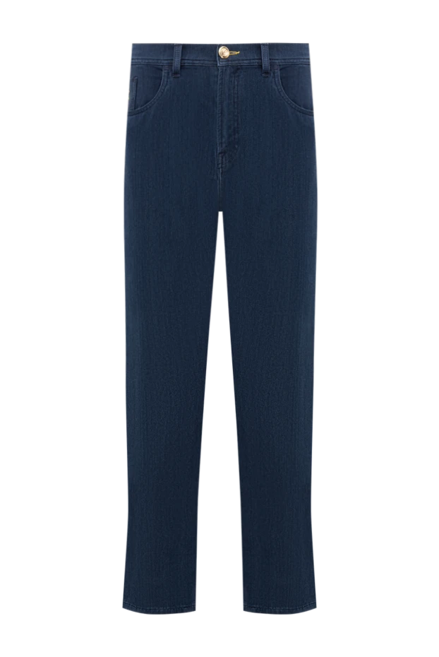 Scissor Scriptor navy blue men's jeans with yellow logo 173613 - photo 1