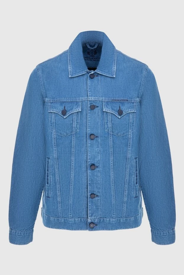 Scissor Scriptor man blue cotton and linen denim jacket for men купить с ценами и фото 173623 - photo 1