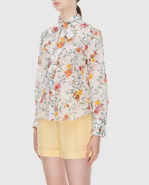 Zimmermann рубашка женская белая хлопковая в цветочный принт 173674 - фото 3