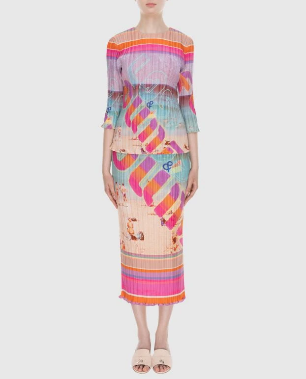 Костюм женский фиолетовый с надписью и узором-пляжем - фото 2