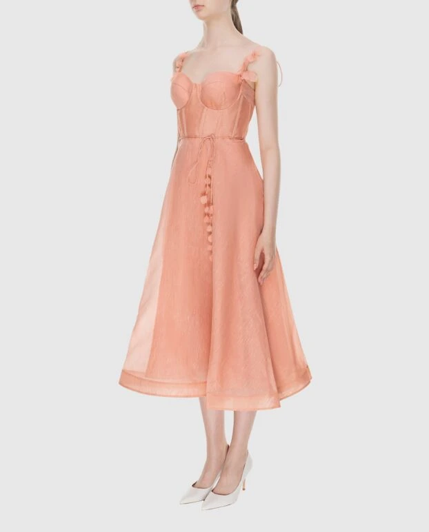 Zimmermann women's pink midi dress with corset top 173685 - photo 3