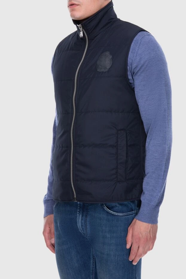 Billionaire жилет мужской синий с логотипом и карманами 173692 - фото 3