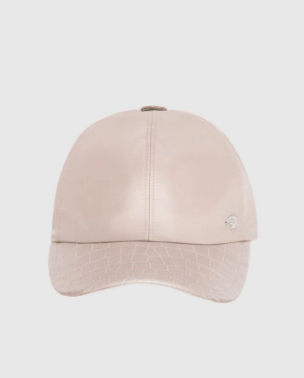 Ерлерге арналған бежевый аллигатор терісі және жібек қалпақ - фото 1