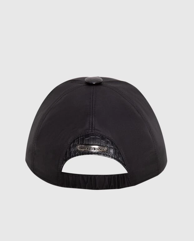 Stefano Ricci кепка из кожи аллигатора и шелка черная мужская 173712 - фото 3